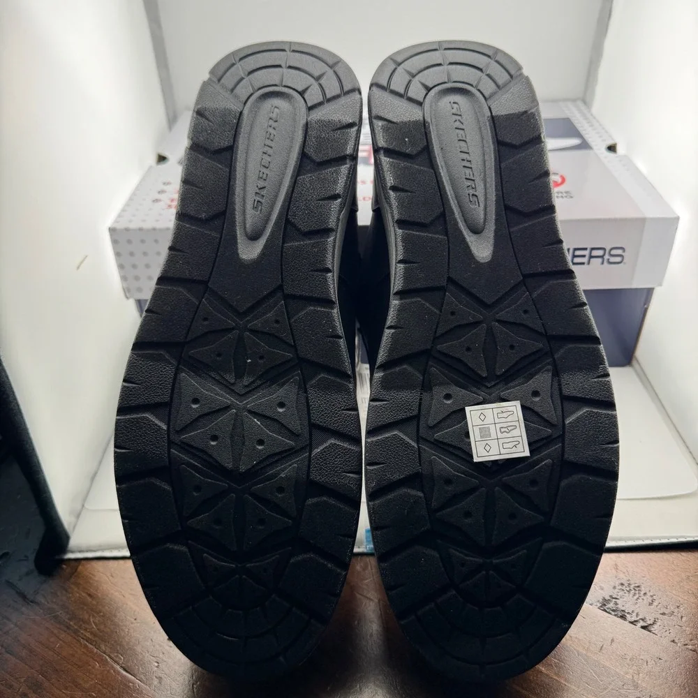 Skechers Swift Fit Mens Size 12 Black Hands Free Slip On Oxford Sneaker 182004